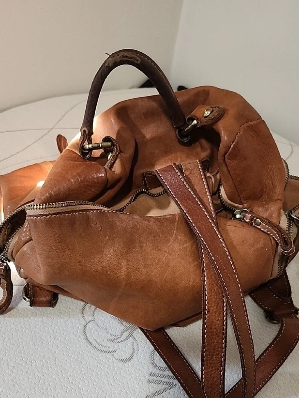 Lusher.co Quest Brown Backpack Purse